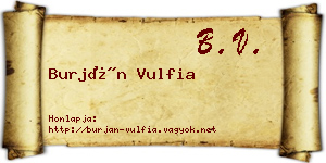 Burján Vulfia névjegykártya